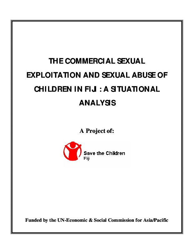 The commercial sexual exploitation and abuse of children in Fiji: A ...