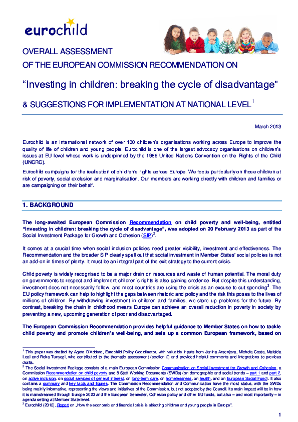 Overall Assessment Of The European Commission Recommendation On ...