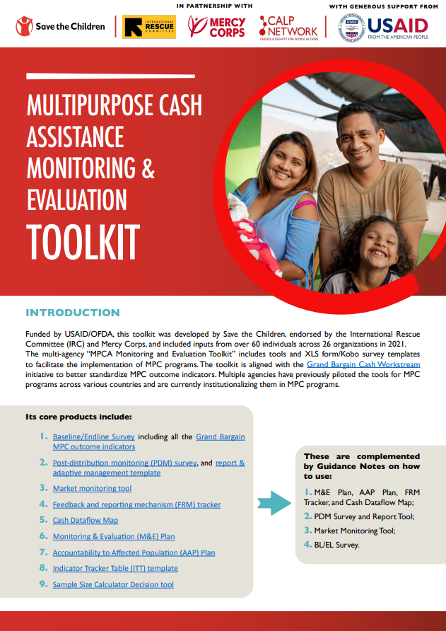 Multipurpose Cash Assistance Mpca Monitoring Evaluation