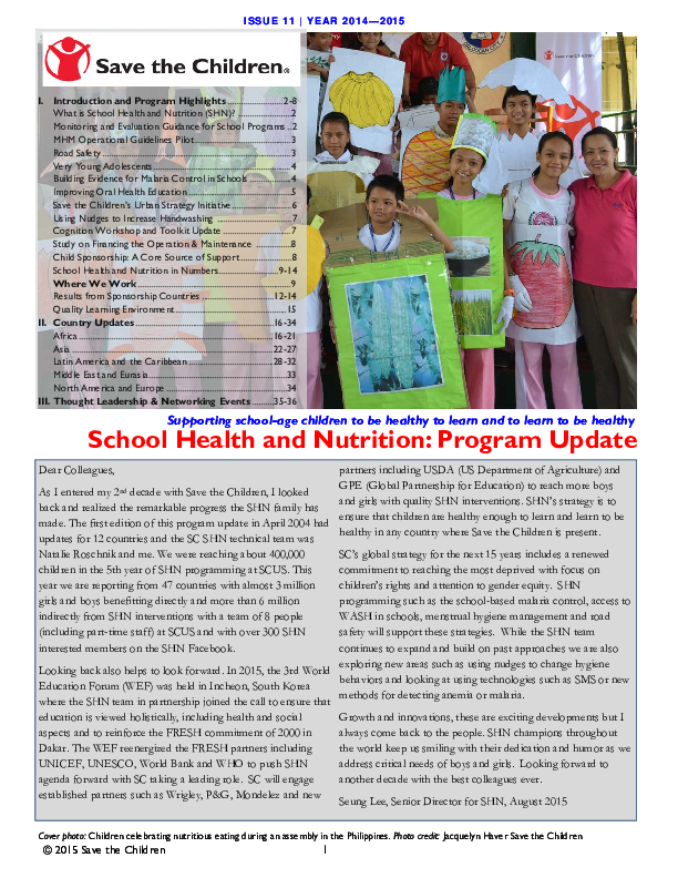 School Health and Nutrition Program Update: Issue 11 – 2015 | Save the ...
