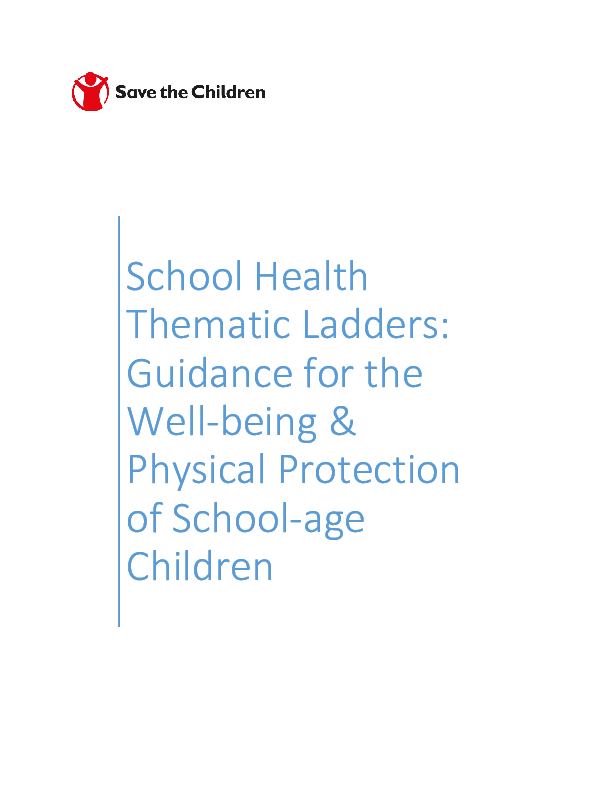 School Health Thematic Ladders Guidance for the wellbeing and