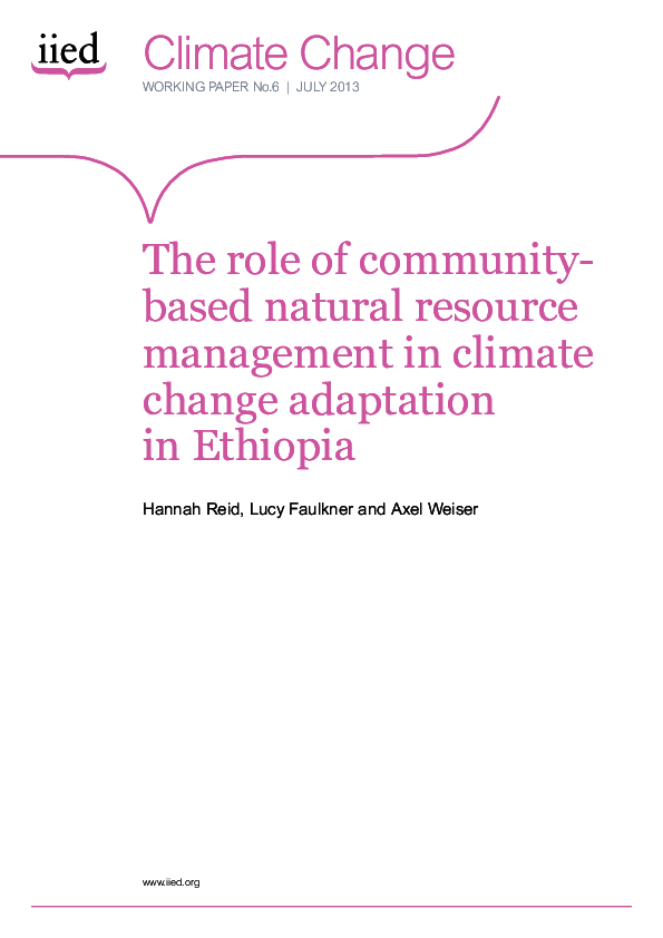 The Role of CommunityBased natural Resource Management in Climate