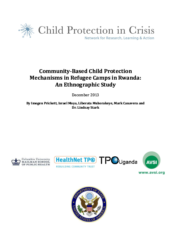 CommunityBased Child Protection Mechanisms in Refugee Camps in Rwanda An ethnographic study