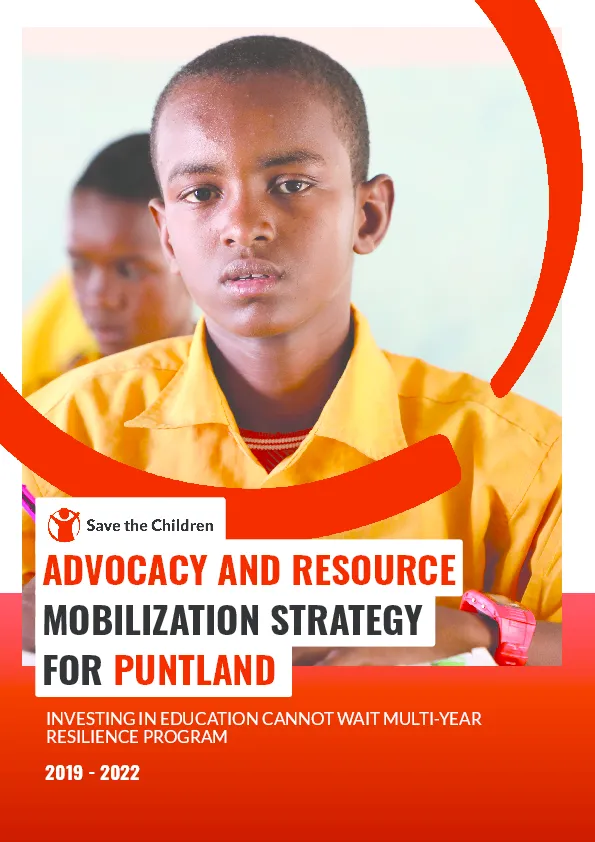 Advocacy and Resource Mobilization strategy for Puntland: Investing in education cannot wait