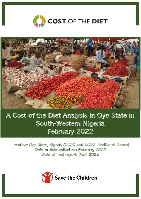 A Cost of the Diet Analysis in Oyo State in South-Western Nigeria