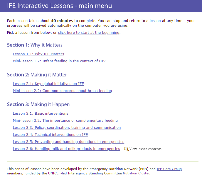 IFE interactive lessons
