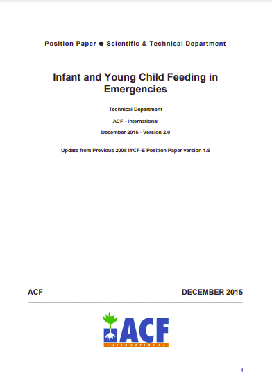 Infant and young child feeding in emergencies ACF