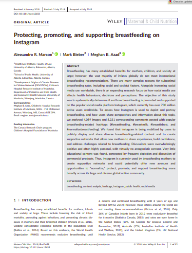 Protecting, promoting, and supporting breastfeeding