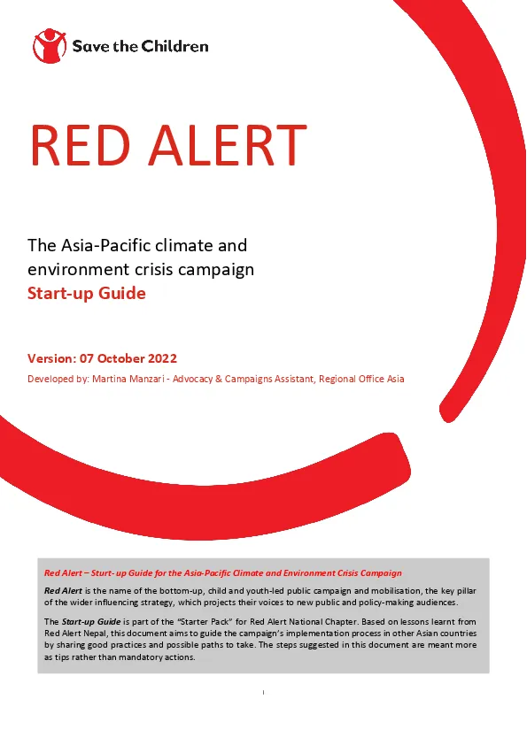 Red Alert Start-up Guide: The Asia-Pacific climate and environment crisis campaign
