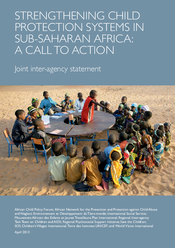 Strengthening Child Protection Systems in SubSaharan Africa A call to