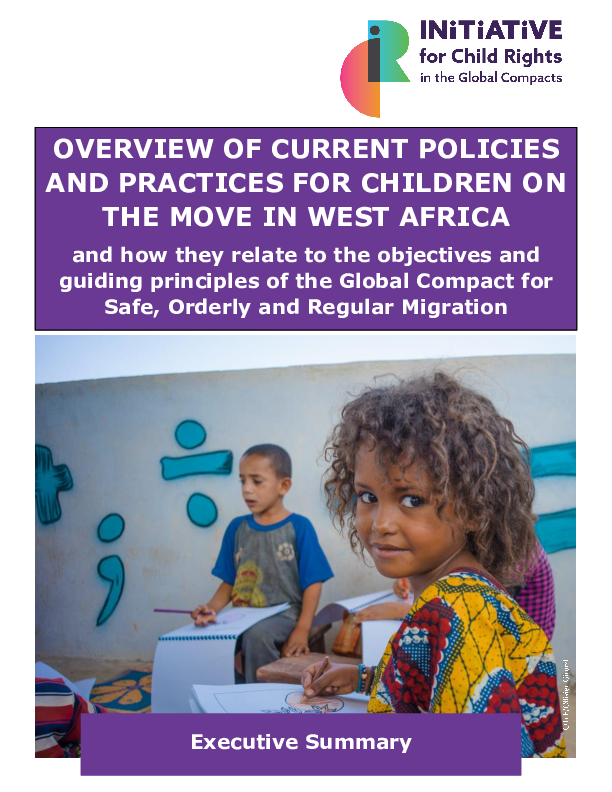 Overview of Current Policies and Practices for Children on the Move in West Africa
