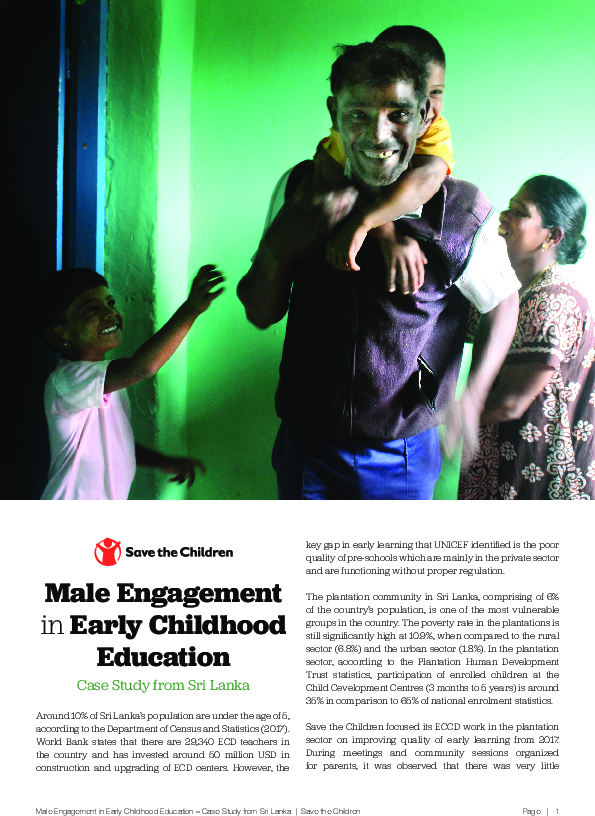 Male Engagement in Early Childhood Education