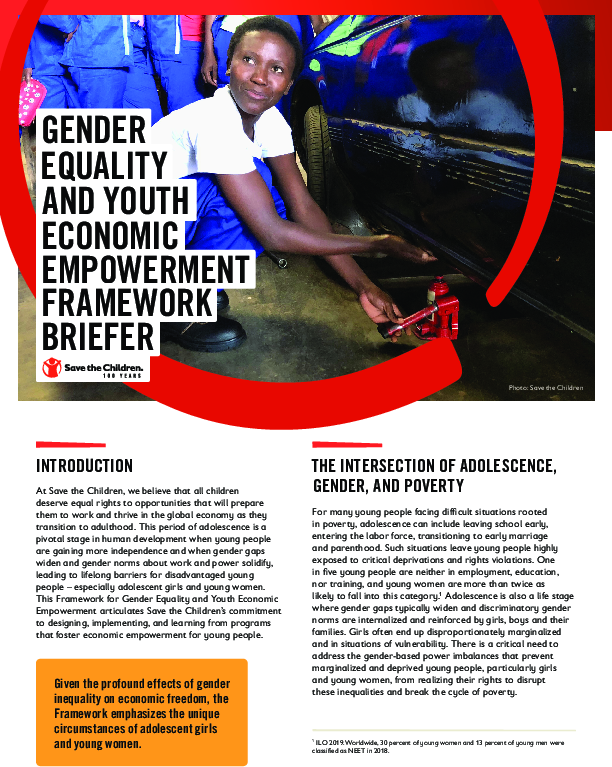 Gender Equality and Youth Empowerment Framework Brief