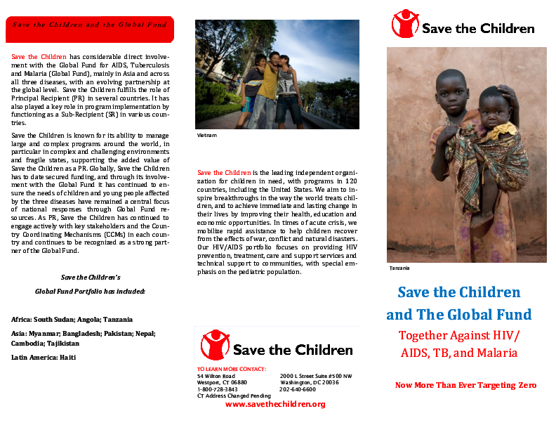 Save the Children and The Global Fund Together Against HIV/AIDS, TB and ...