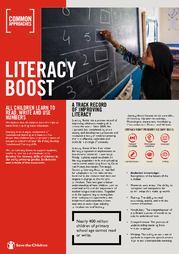 Literacy Boost Common approaches Save the Children’s Resource Centre