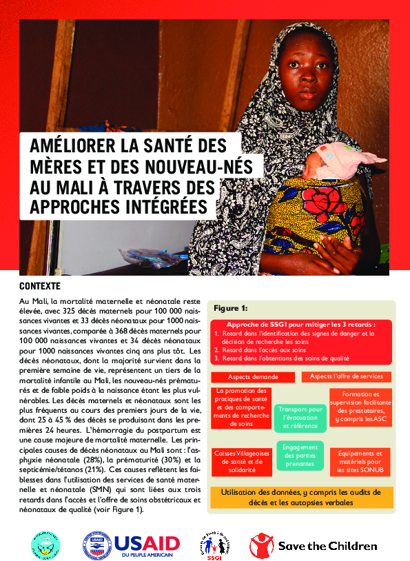 Improve the Health of Mothers and Newborns in Mali through Integrated Approaches