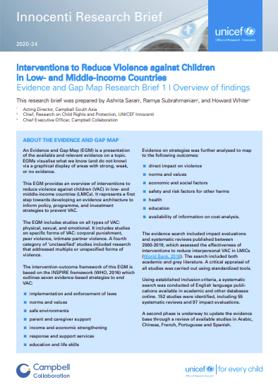 Interventions To Reduce Violence Against Children In Low And Middle